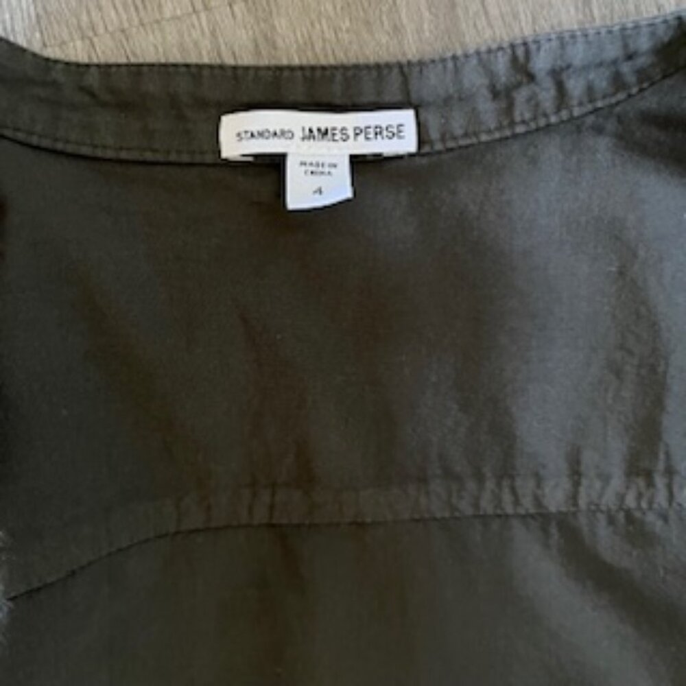 James Perse Split Mandarin Collar Button-Down Cot… - image 2